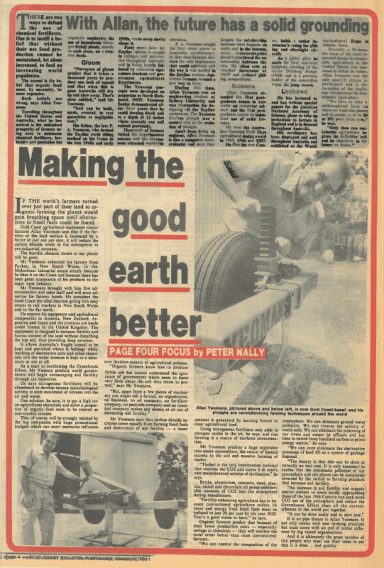 yeomans Yeomans newspaper clipping old agronomy