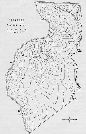 Contour map of Yobarnie