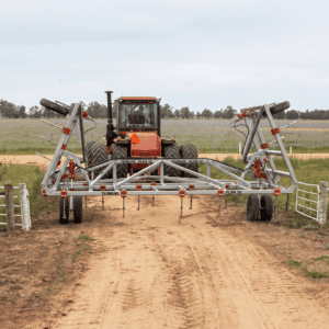 Yeomans folding wing plow to fit through farm gates, trailing plow with hydraulic depth control wheels, shanks with wombat points
